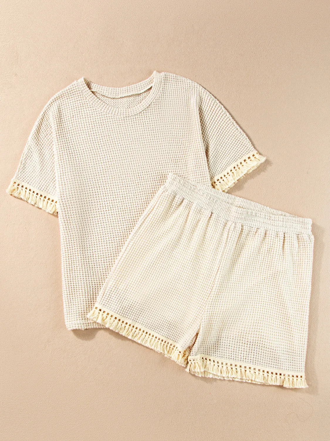 🌟 Tassel Round Neck Top and Shorts Set 🌟