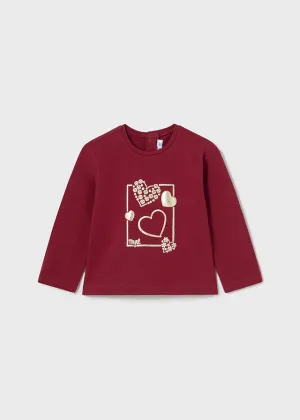 116 Mayoral Long Sleeve Gold Heart T-Shirt