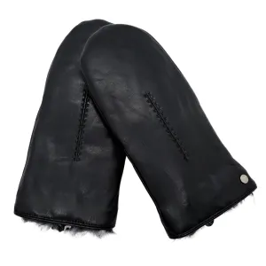 Allesco Inc - Club Rochelier Ladies Leather Mitten w/Exposed Fur Lining