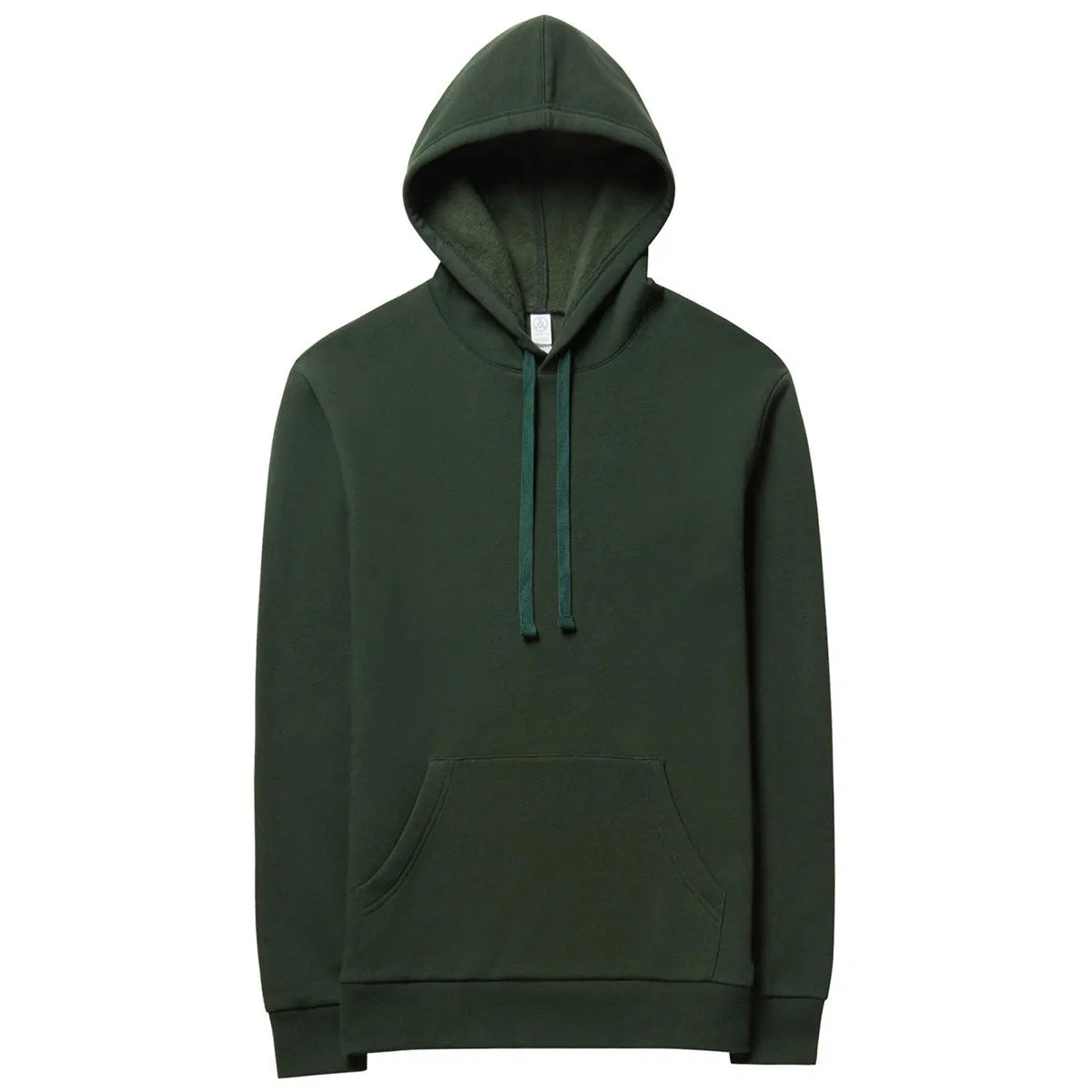 Alternative Apparel Men's Varsity Green Eco Cozy Fleece Pullover Hooded Sweatshirt