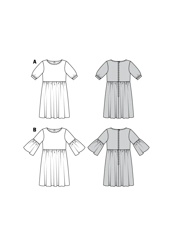 BD6401 Women's Swing Dress with Sleeve Variations