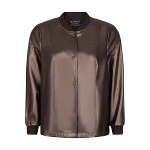 Blouson faux leather chocolat
