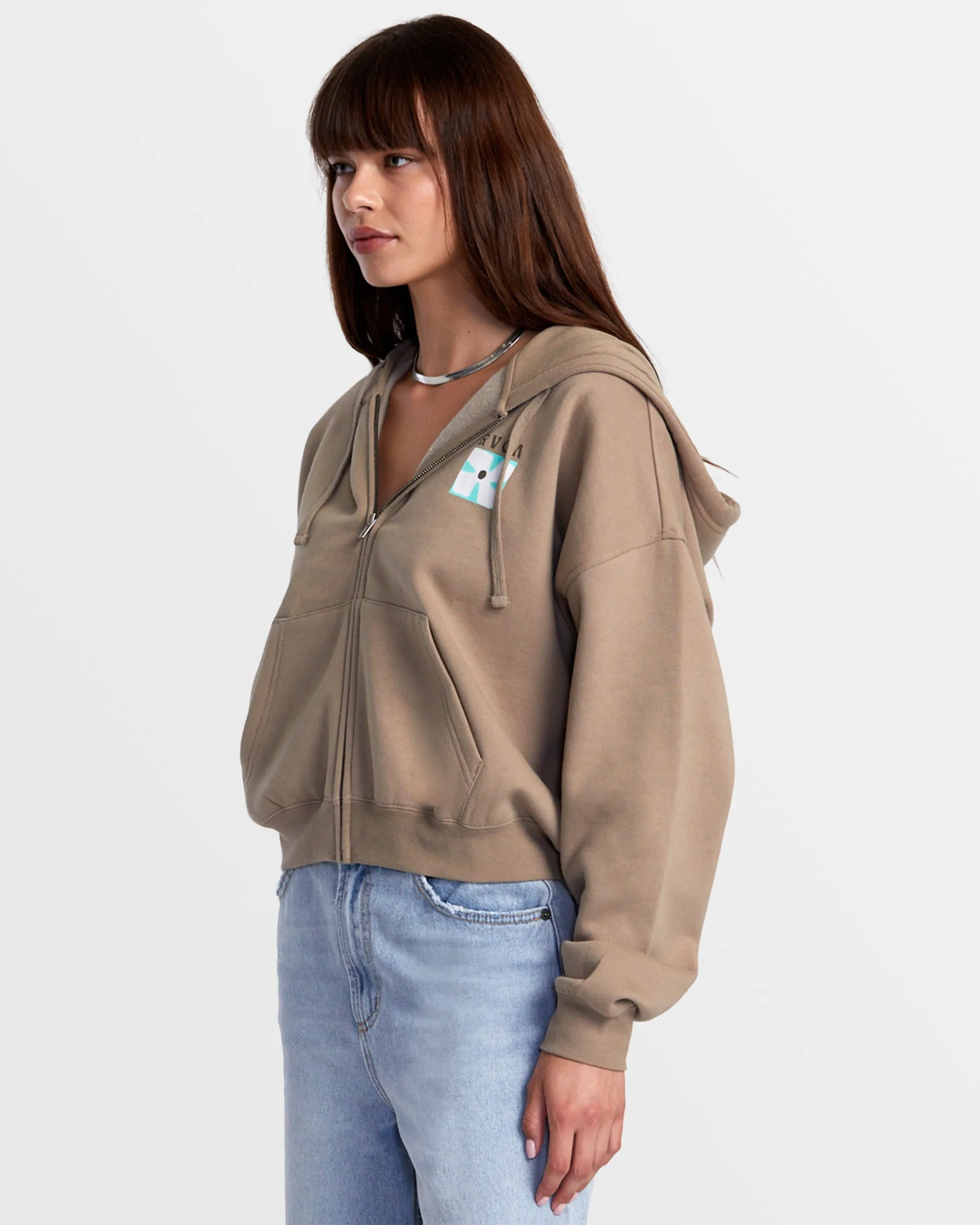 Court Zip Hoodie - Dark Khaki