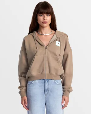 Court Zip Hoodie - Dark Khaki