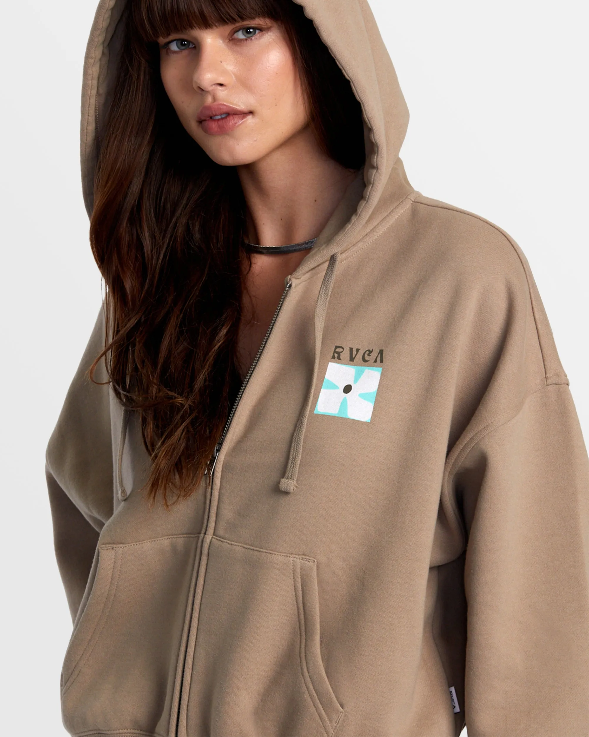 Court Zip Hoodie - Dark Khaki