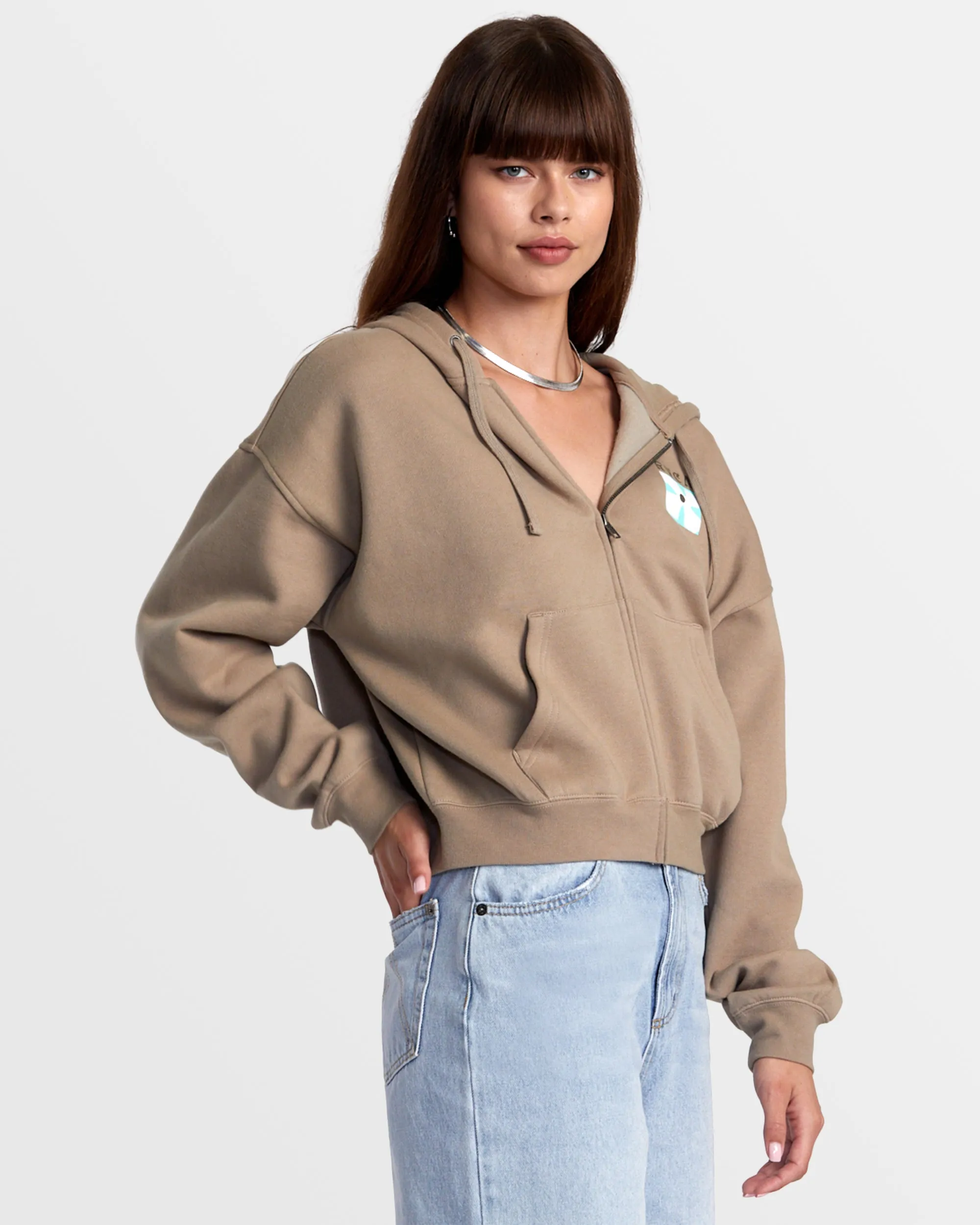 Court Zip Hoodie - Dark Khaki