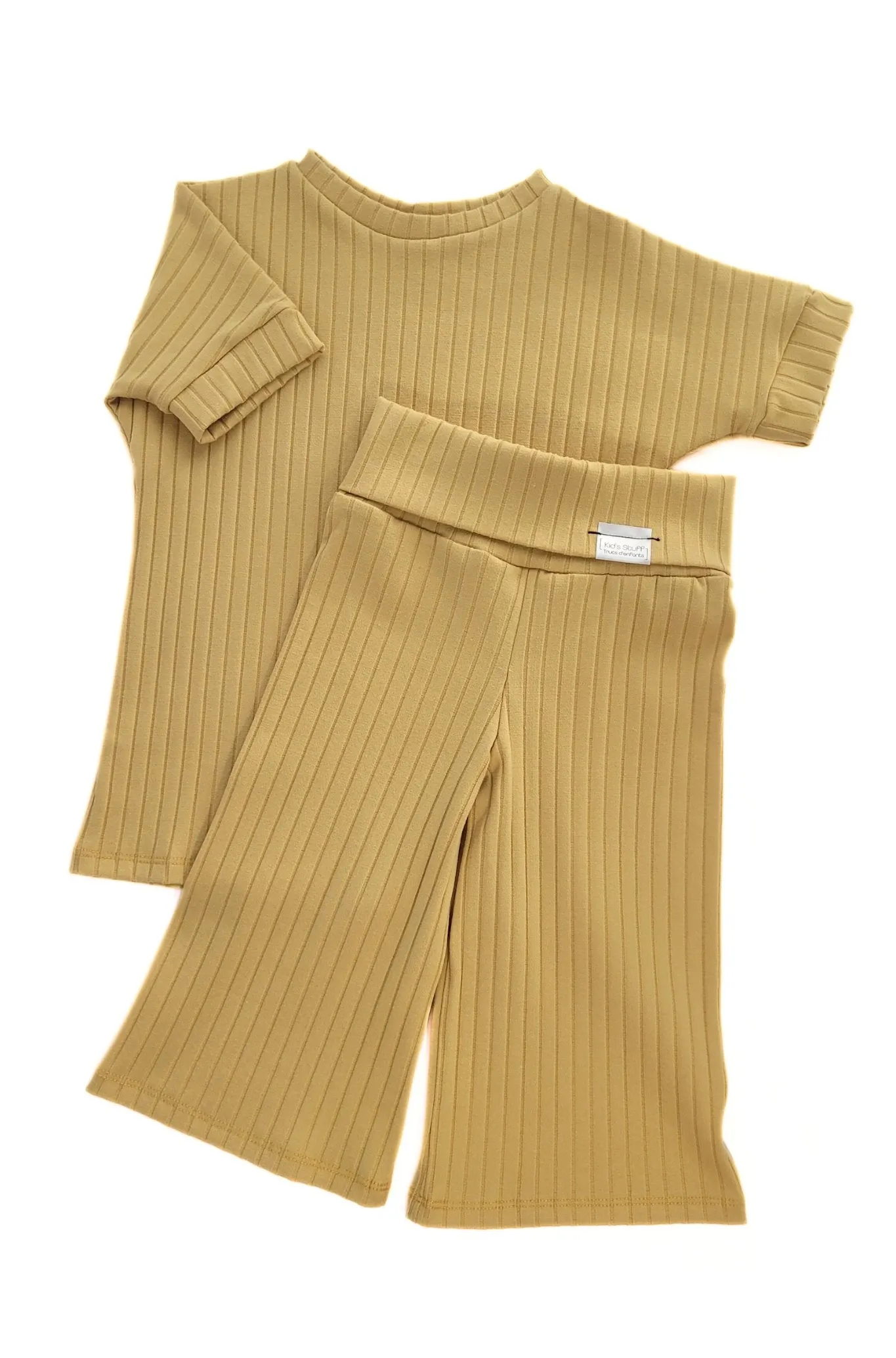 Danny Wide Leg Pants | Golden Yellow Rib