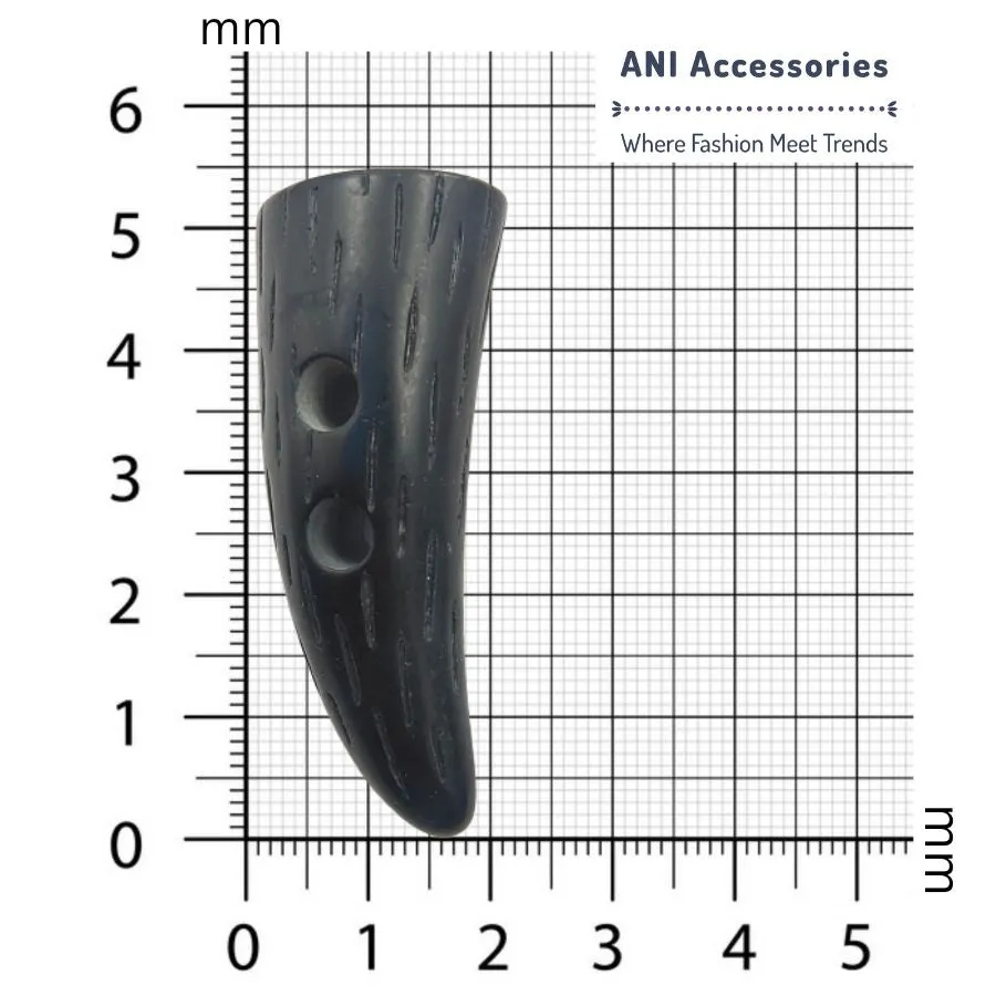 Double Hole Black Toggle Button Engraved Strips (Set of 6)