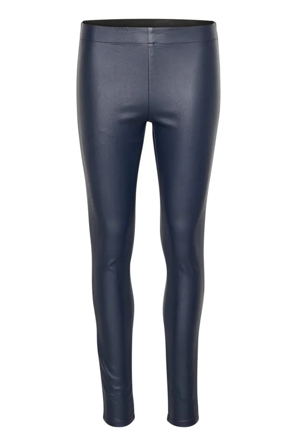 Faux Leather Leggings Navy