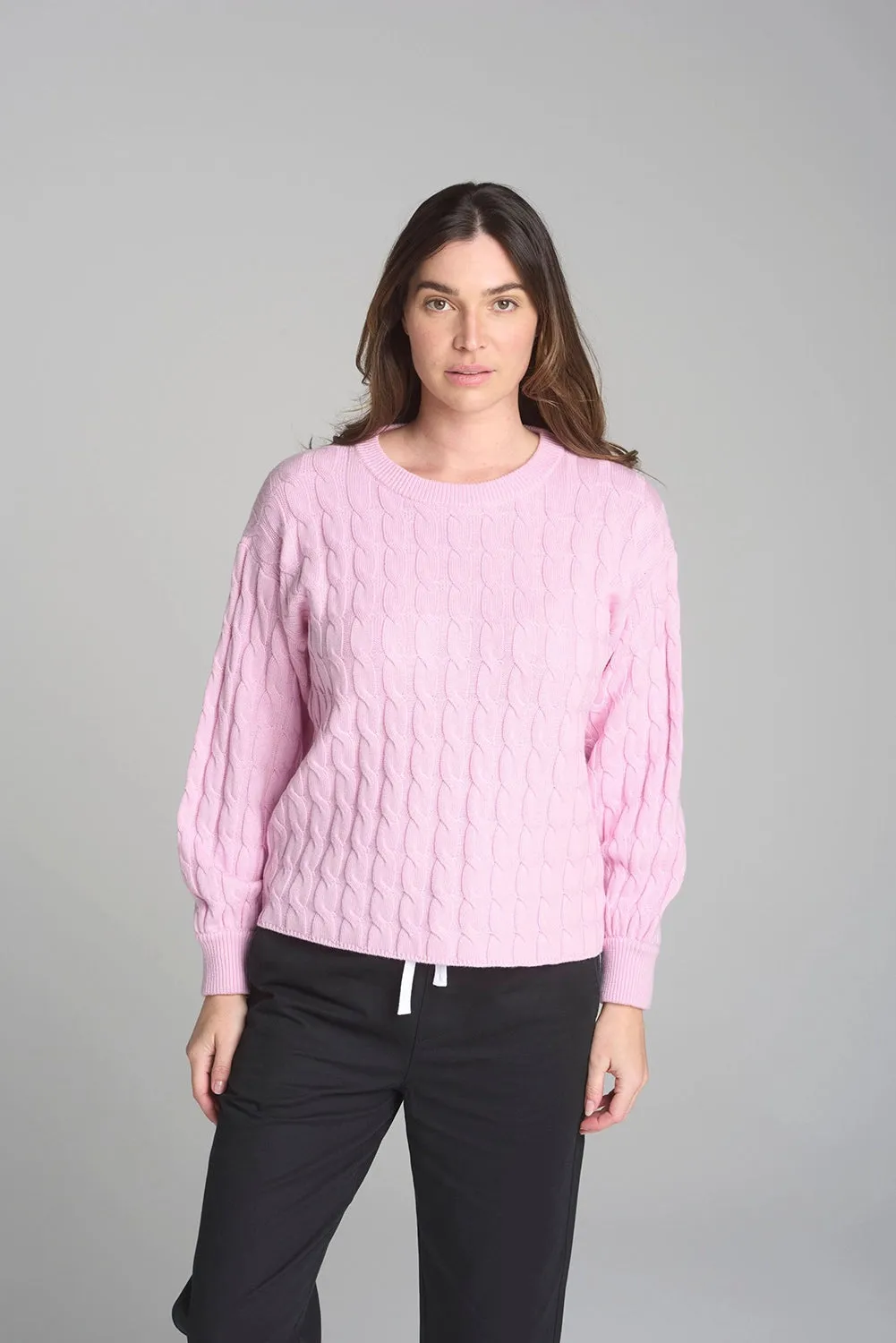 Goondiwindi Cotton Crew Neck Cable Chunky Knit C1834M - Pre-Order April Delivery