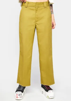 Green Moss Cropped Ankle Pants