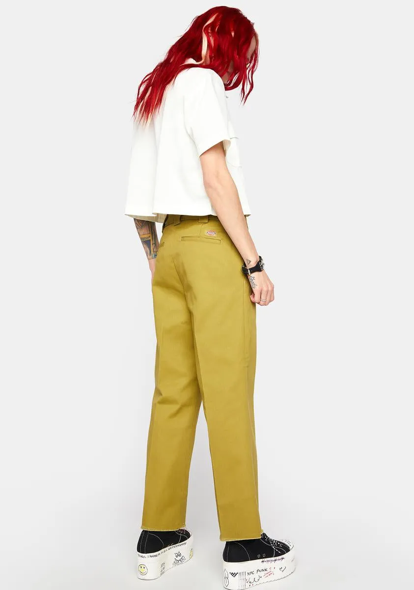 Green Moss Cropped Ankle Pants