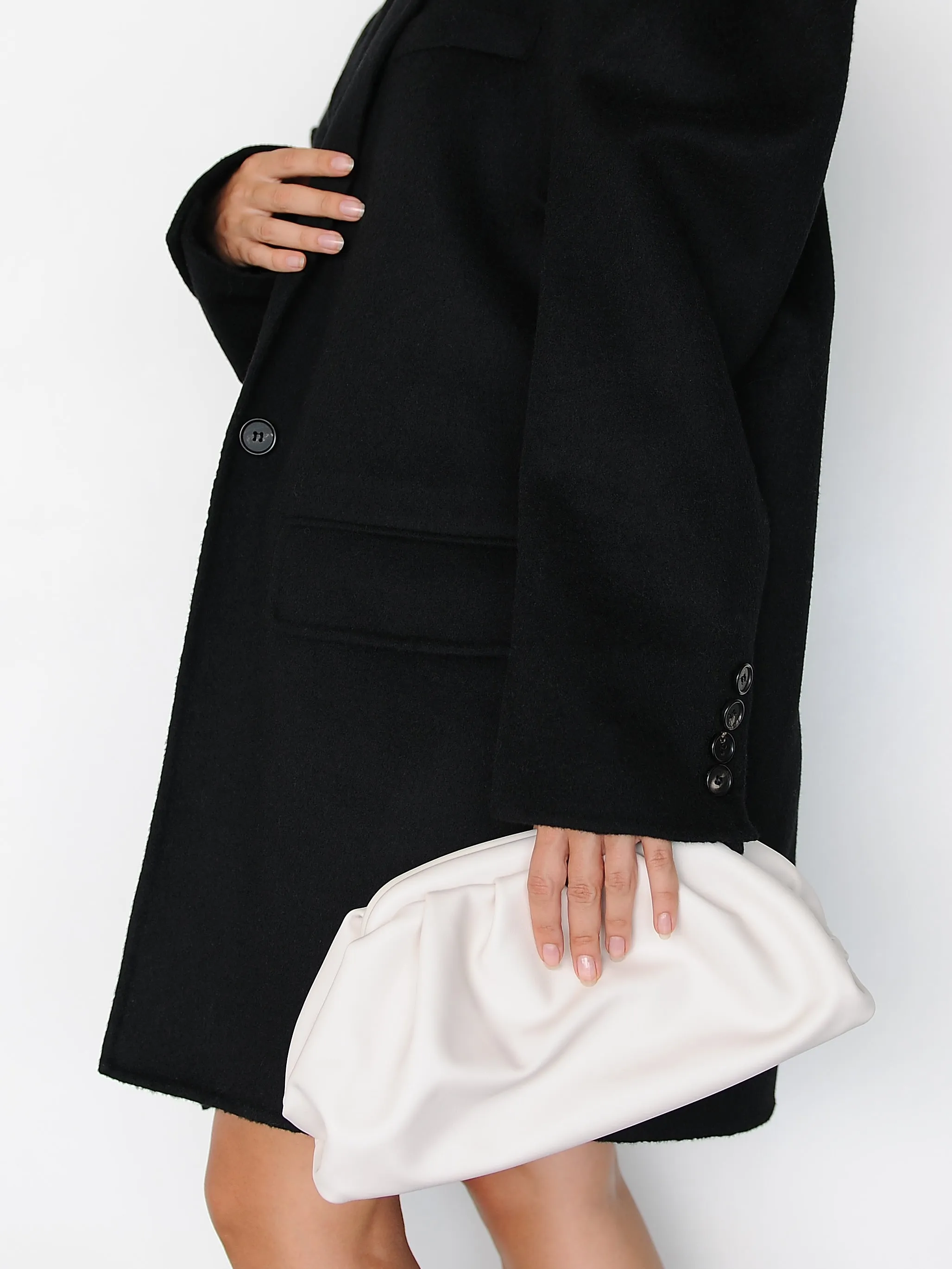 Ivory Soft Leather Clutch