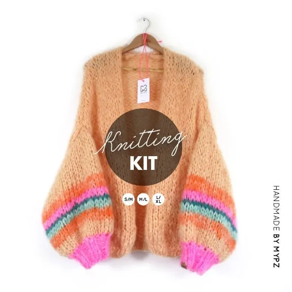 Knitting Kit – MYPZ Basic Chunky Cardigan Creme No.15 (ENG-NL-DE-ES-FR)