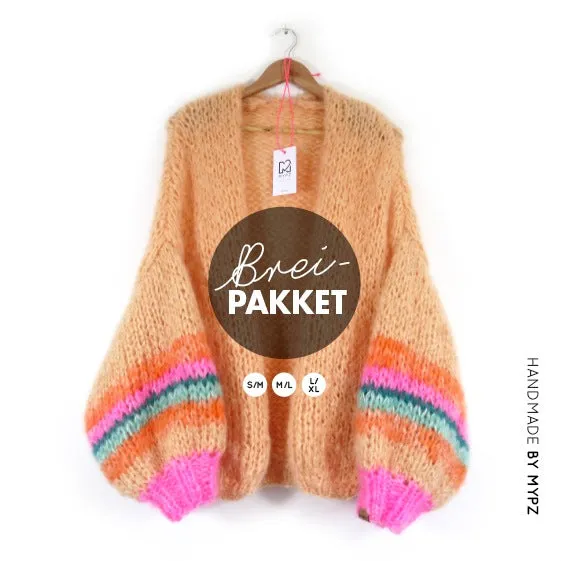 Knitting Kit – MYPZ Basic Chunky Cardigan Creme No.15 (ENG-NL-DE-ES-FR)