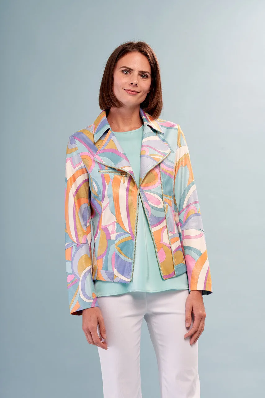 Lauren Liquid Spring Pucci Metallic Faux Leather Jacket - Insight New York Style BCJ101A08MPR