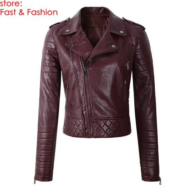 Leather Jackets 2019 New Fashion Women Spring Autumn Soft Faux