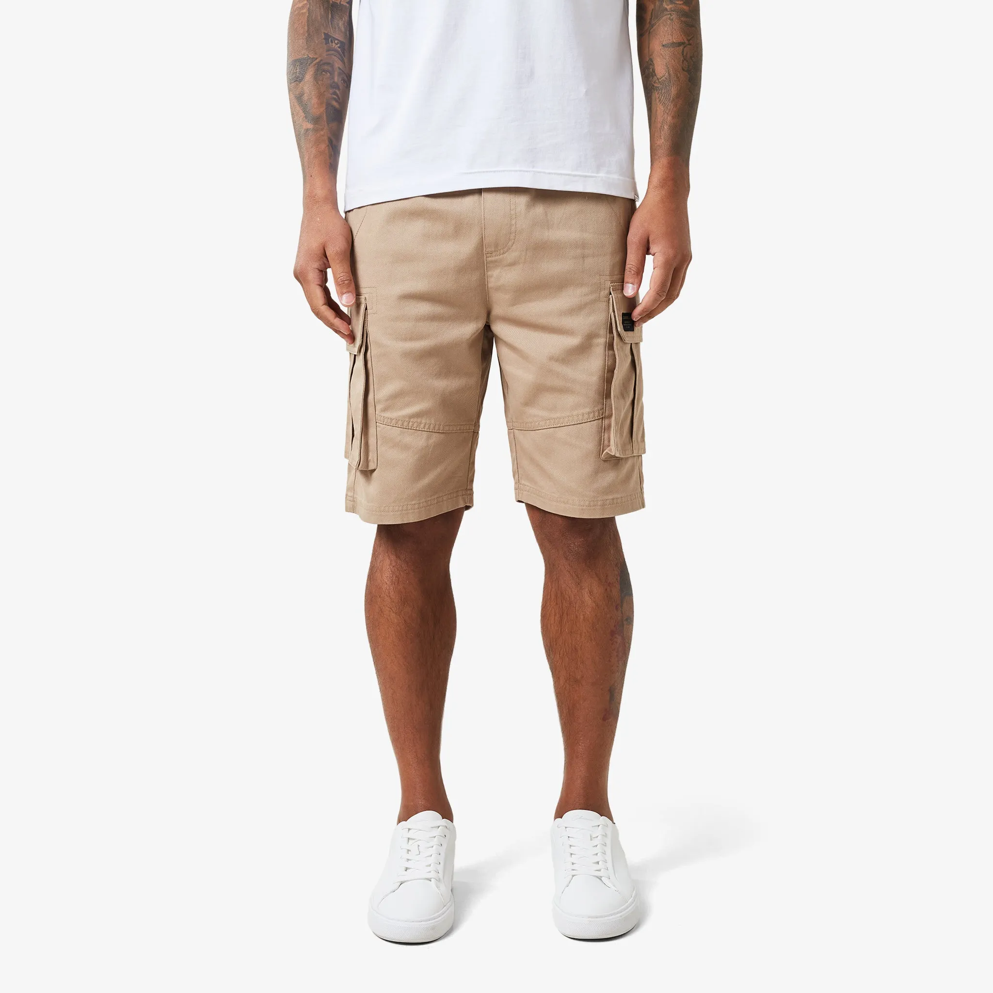 Long Fit Utility Cargo Short | Stone