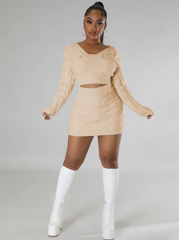 Long Sleeves Cut Out Mini Dresses