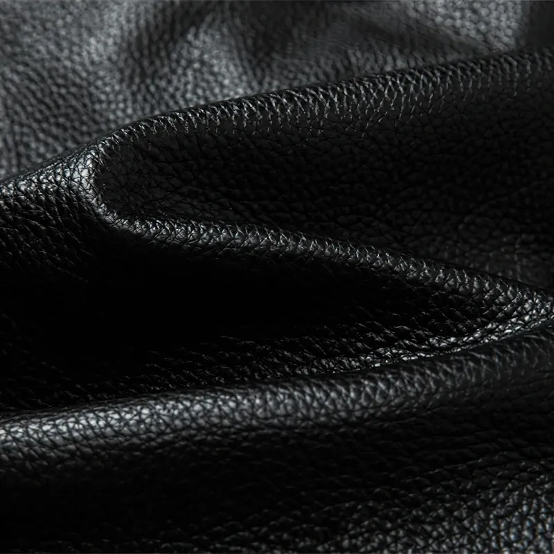 Men's Black Genuine Leather Jacket / Motorcycle Style Stand Collar Jackets