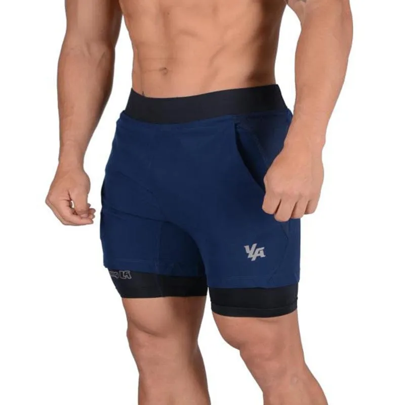 Men's Bodybuilding 2-in-1 Shorts