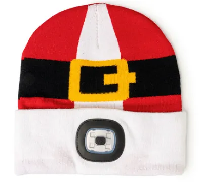 Night Scope Adults North Pole Rechargeable LED Beanie, Christmas Light Hats