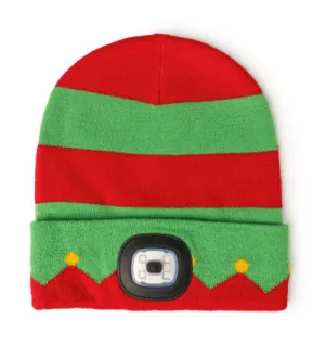 Night Scope Adults North Pole Rechargeable LED Beanie, Christmas Light Hats