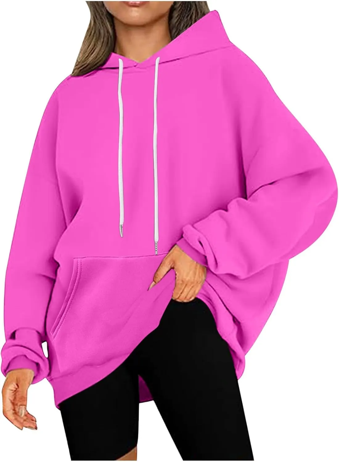 Oversized Hoodie For Women Trendy 2023 Fall Outfits Solid Long Sleeve Comfy Pullover Tops Dressy Casual Y2K Clothes