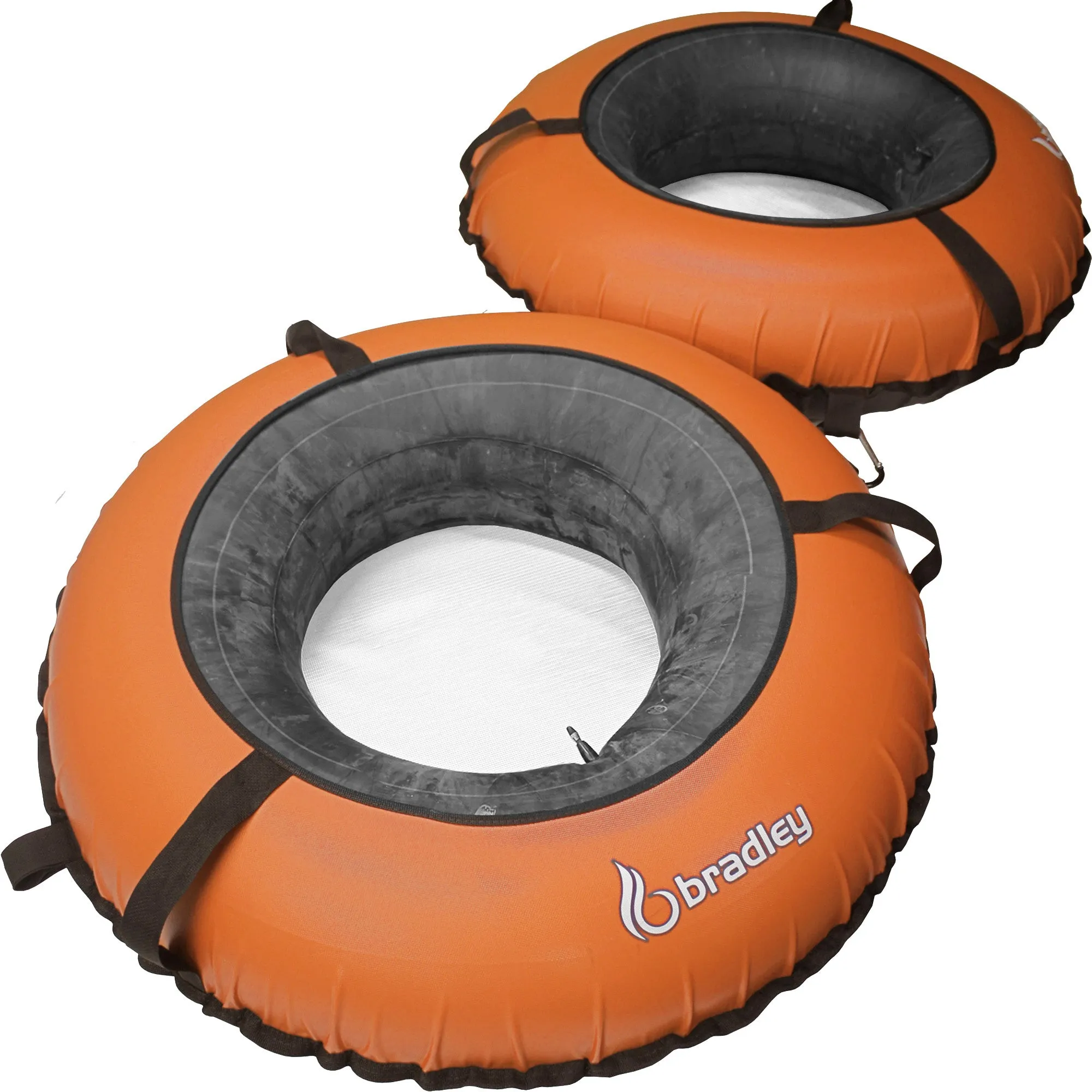 Pack of two Bradley heavy duty tubes for floating the river; Whitewater water tube; Rubber inner tube with cover for river floating; Linking tandem river tubes; river raft tube