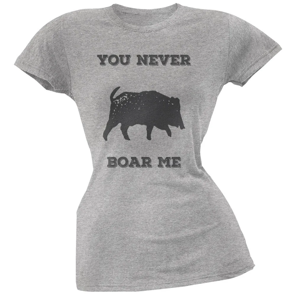 PAWS - You never Boar Me Brown Soft Juniors T-Shirt