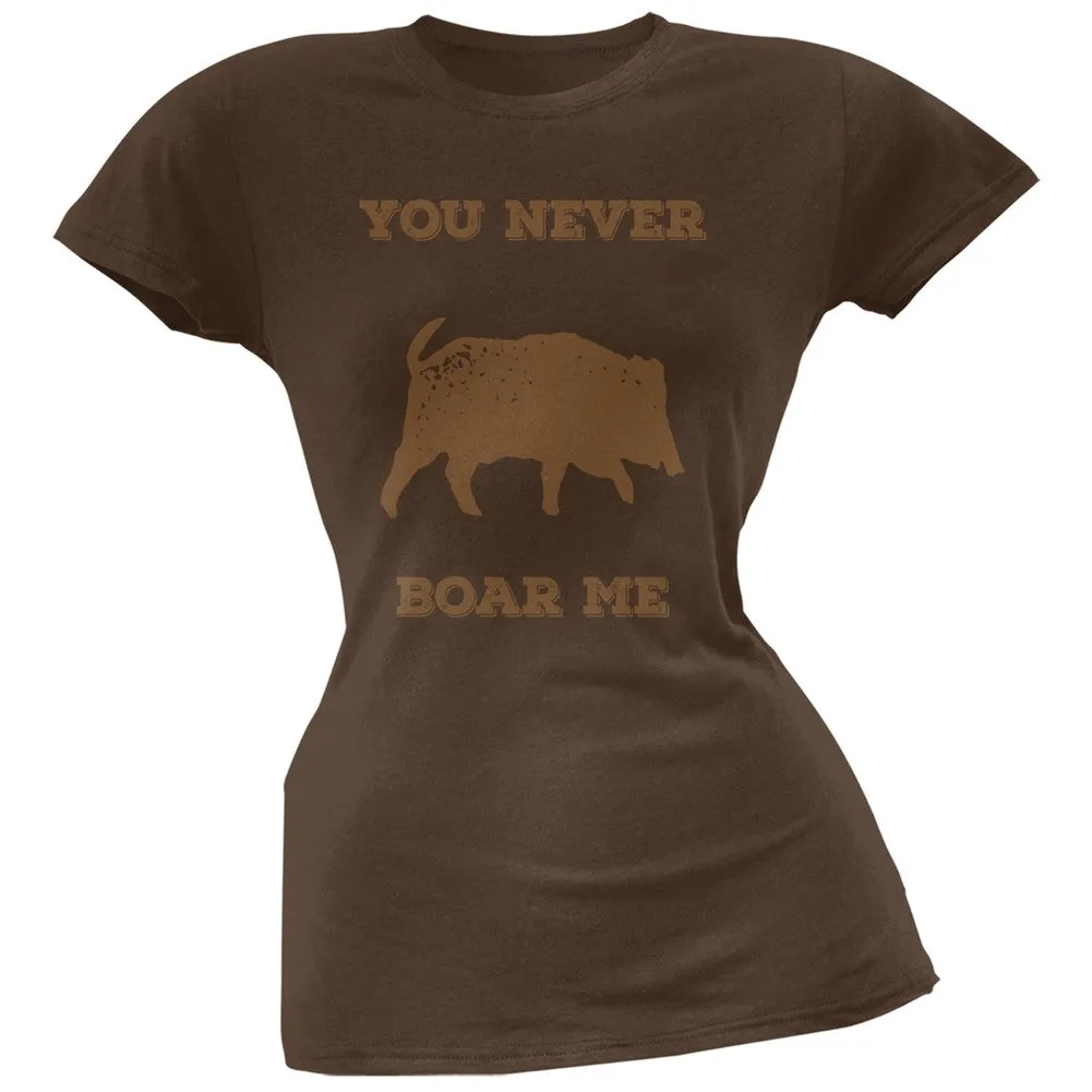 PAWS - You never Boar Me Brown Soft Juniors T-Shirt