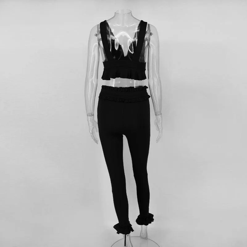 ROXIE’S RUFFLED CROPPED PANTS SET