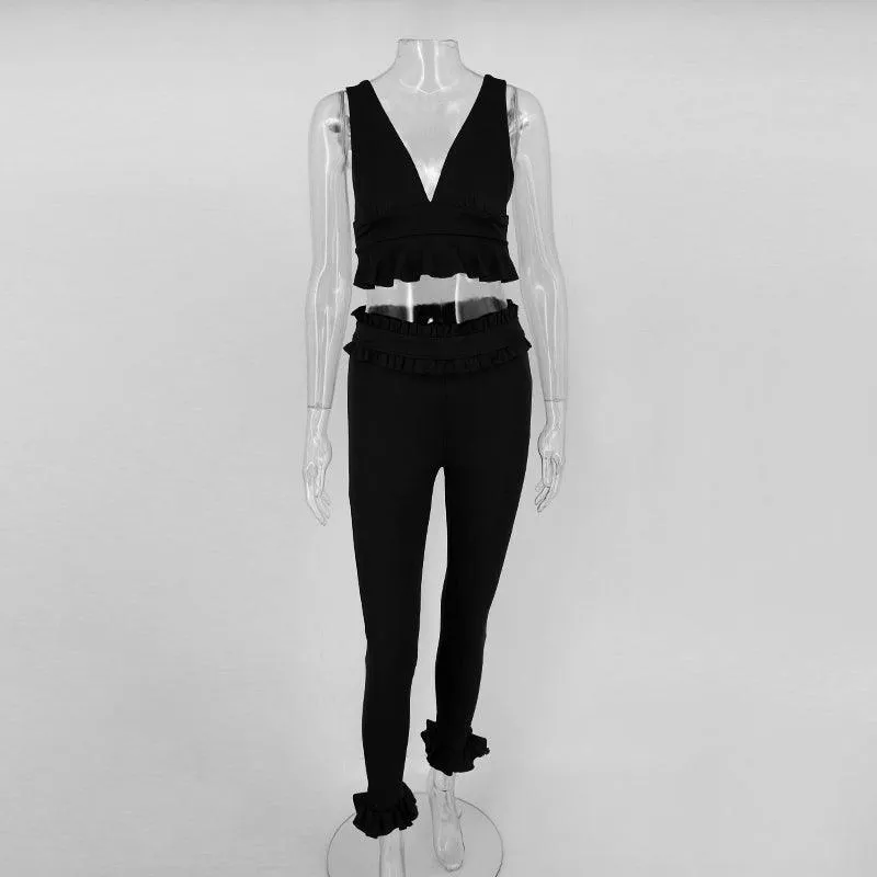 ROXIE’S RUFFLED CROPPED PANTS SET