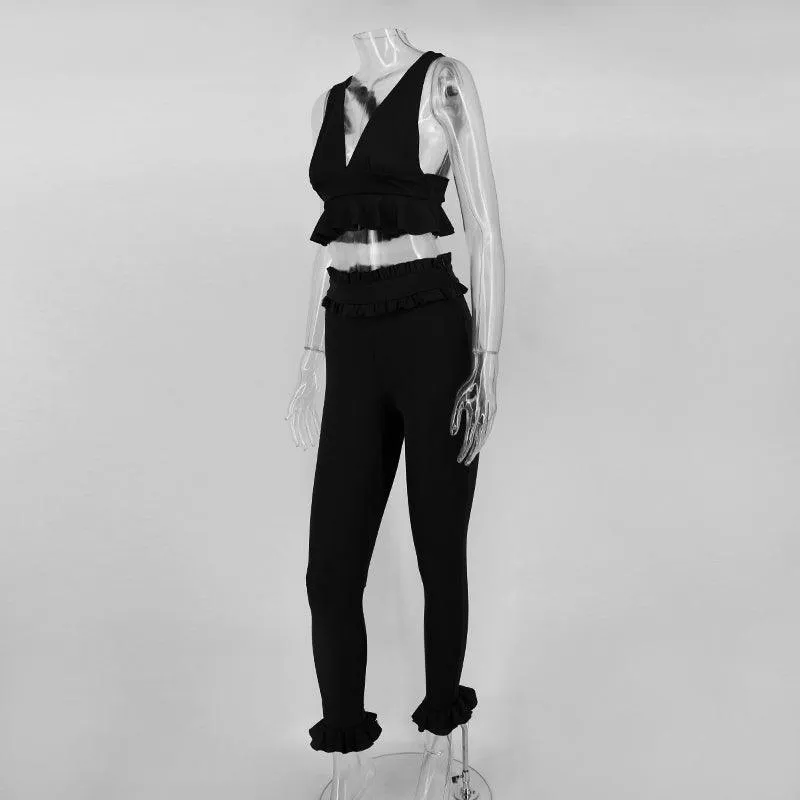 ROXIE’S RUFFLED CROPPED PANTS SET
