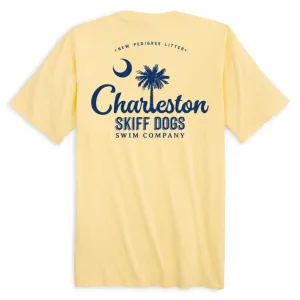 Skiff Dogs Hometown: Pocket Short Sleeve T-Shirt - Yellow/Blue
