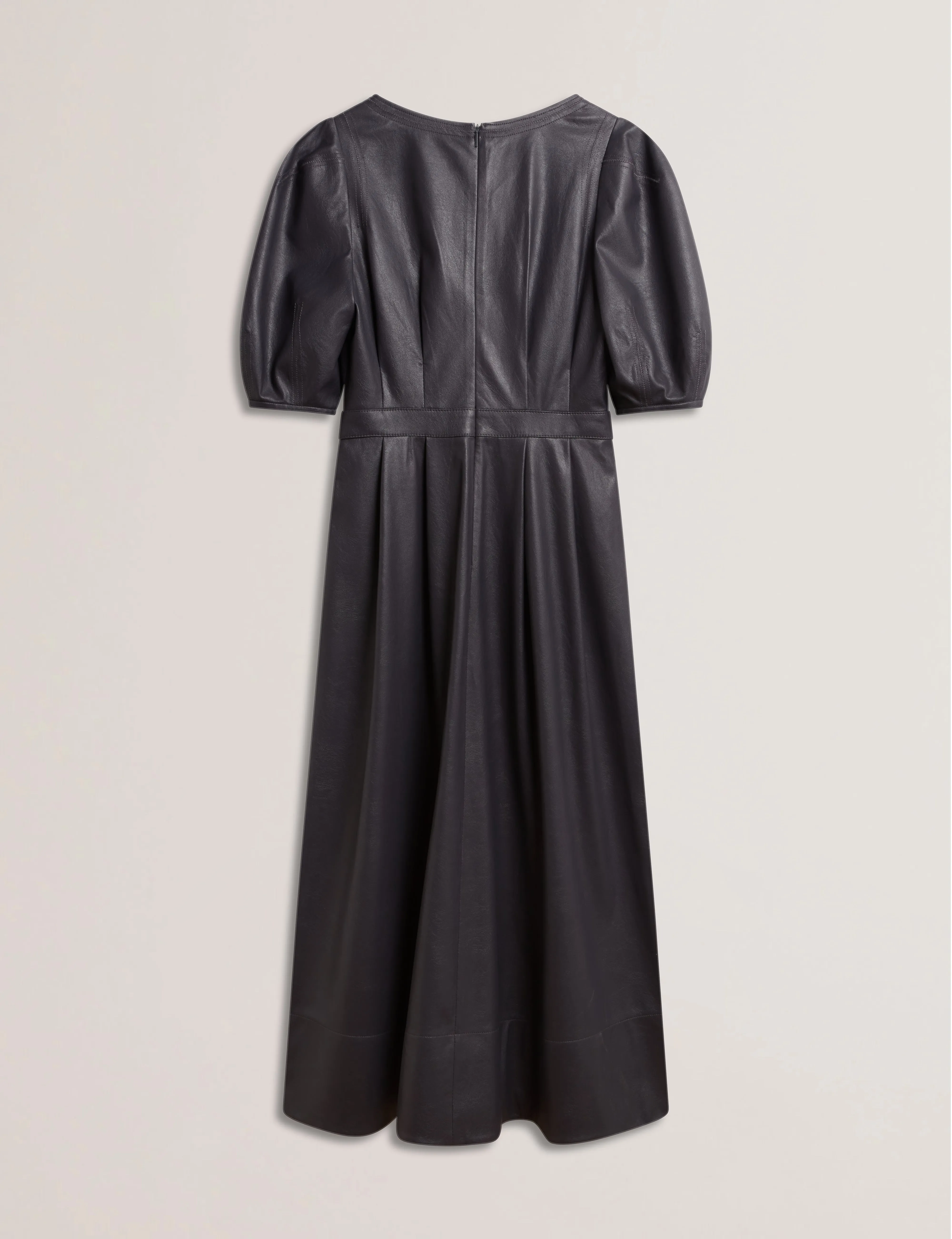 Tamega Faux Leather Midi Dress Navy
