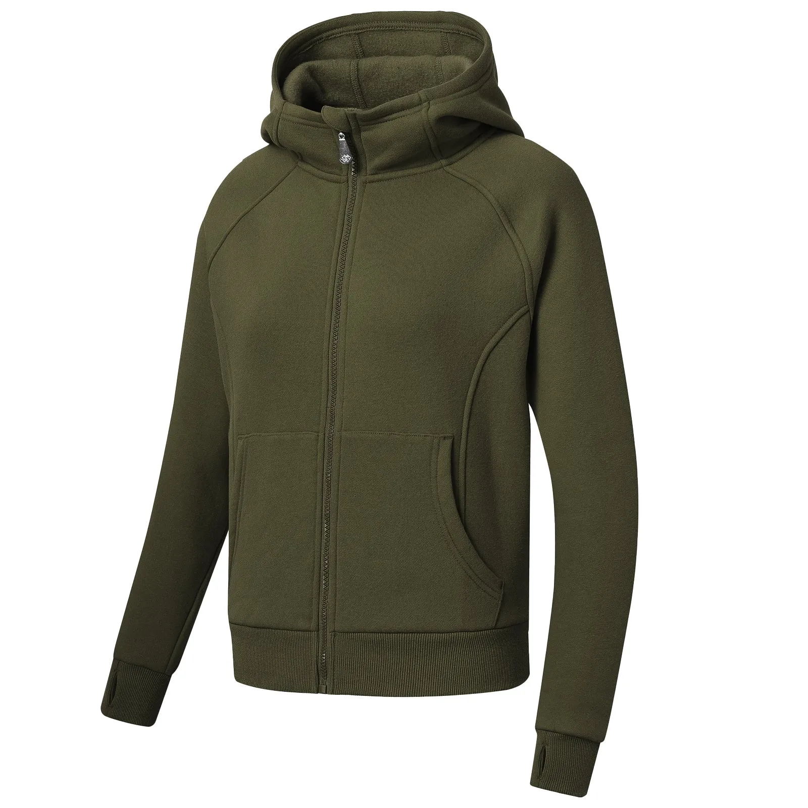 Women's Full Zip Fleece Jacket Long Sleeve Short Sports Sweatshirt