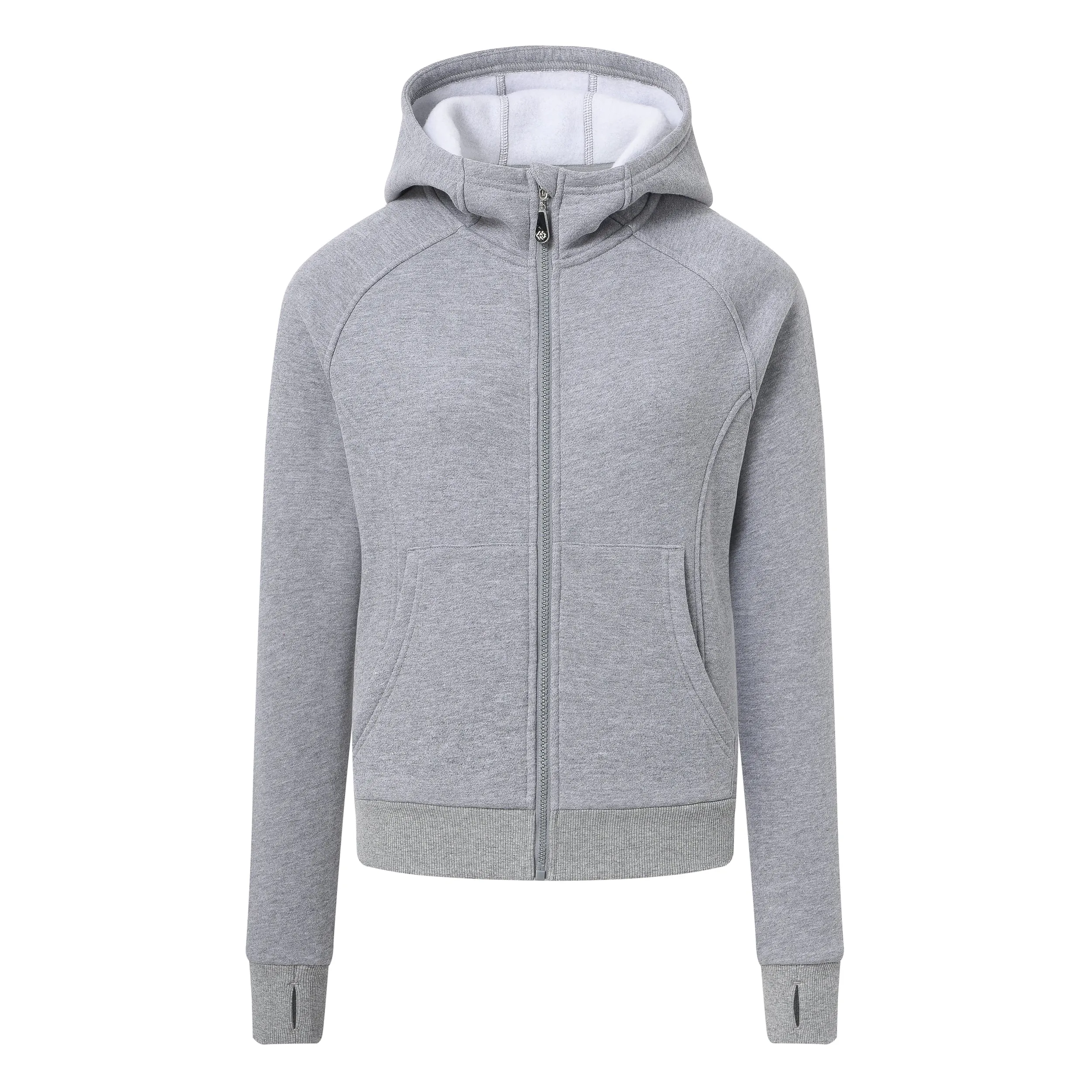 Women's Full Zip Fleece Jacket Long Sleeve Short Sports Sweatshirt