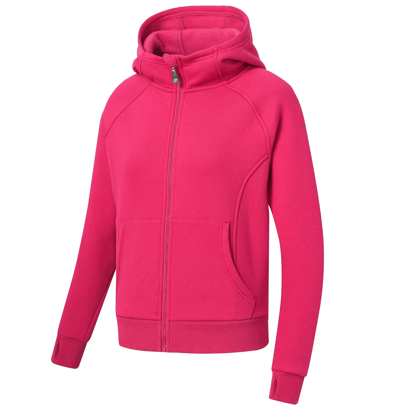 Women's Full Zip Fleece Jacket Long Sleeve Short Sports Sweatshirt
