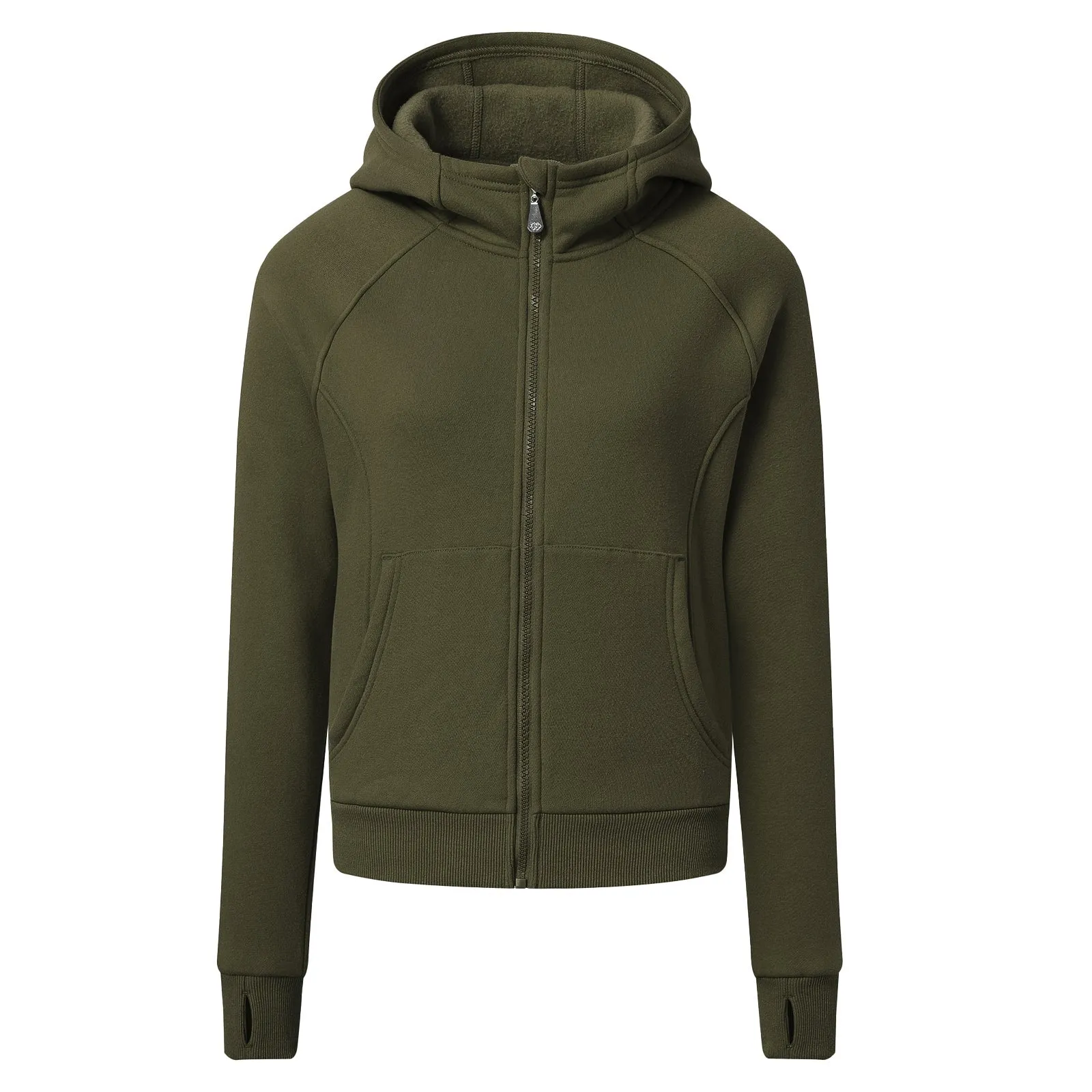 Women's Full Zip Fleece Jacket Long Sleeve Short Sports Sweatshirt
