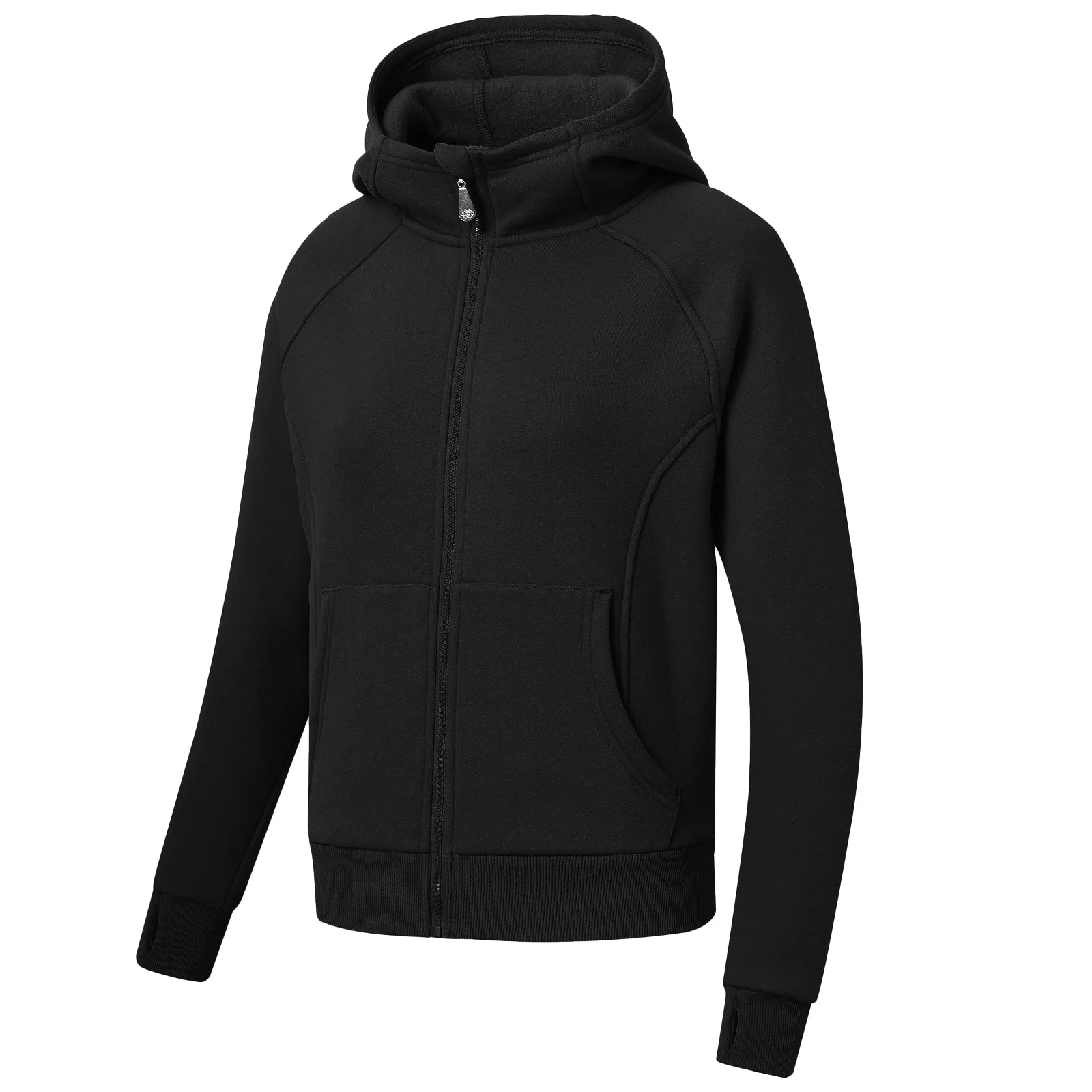 Women's Full Zip Fleece Jacket Long Sleeve Short Sports Sweatshirt