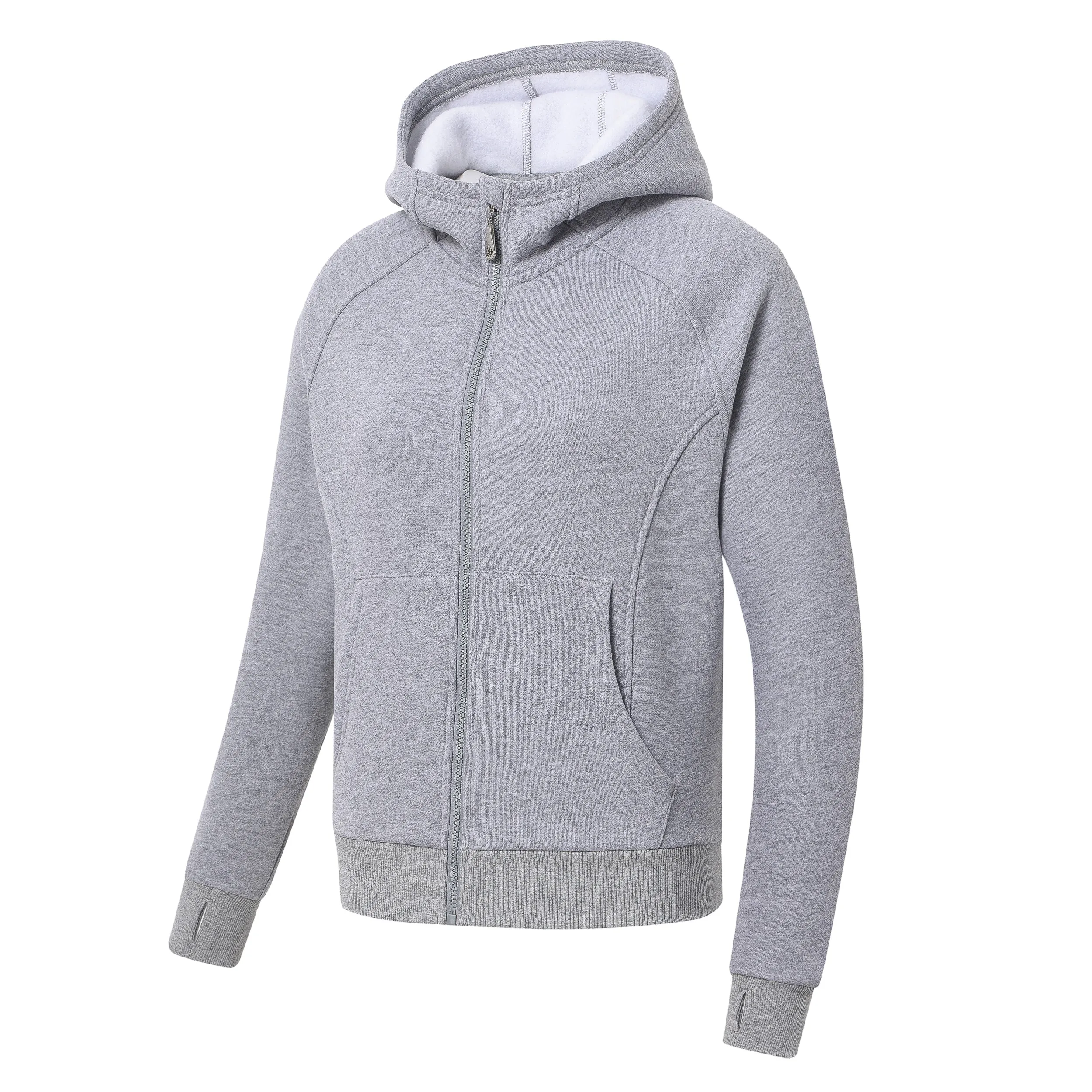 Women's Full Zip Fleece Jacket Long Sleeve Short Sports Sweatshirt