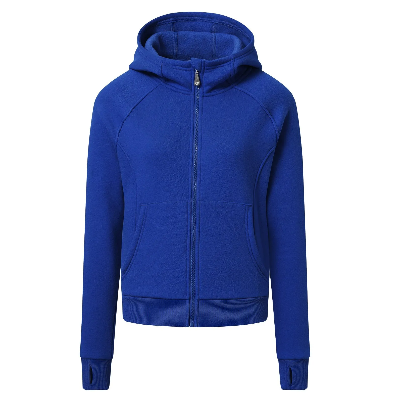 Women's Full Zip Fleece Jacket Long Sleeve Short Sports Sweatshirt
